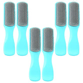 Kuber Industries Hair Brush | Flexible Bristles Brush | Hair Brush with Paddle | Straightens & Detangles Hair Brush | Suitable For All Hair Types | Pack of 6 | C19-BLE-S | Small | Blue